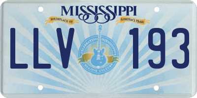 MS license plate LLV193