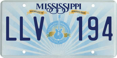 MS license plate LLV194