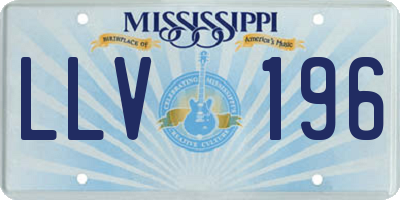 MS license plate LLV196