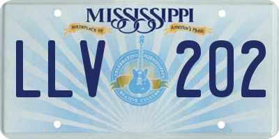 MS license plate LLV202