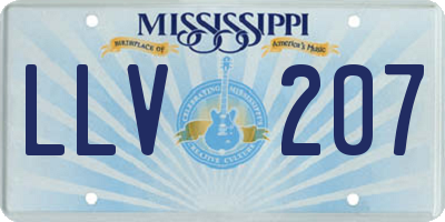 MS license plate LLV207
