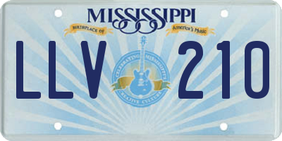 MS license plate LLV210