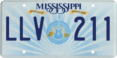 MS license plate LLV211