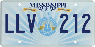 MS license plate LLV212