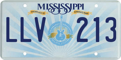 MS license plate LLV213