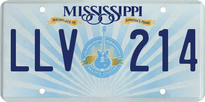 MS license plate LLV214
