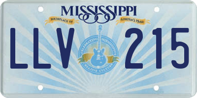 MS license plate LLV215