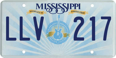 MS license plate LLV217