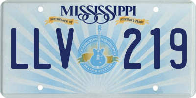MS license plate LLV219