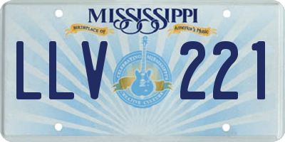 MS license plate LLV221