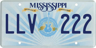 MS license plate LLV222