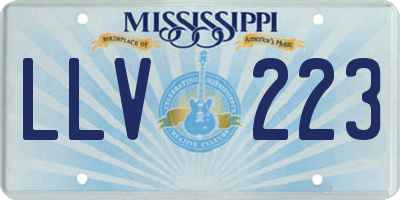 MS license plate LLV223