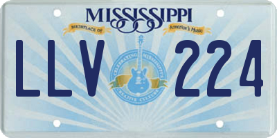 MS license plate LLV224