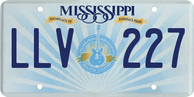 MS license plate LLV227