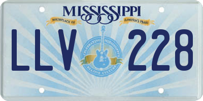 MS license plate LLV228