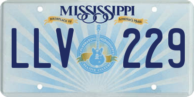 MS license plate LLV229