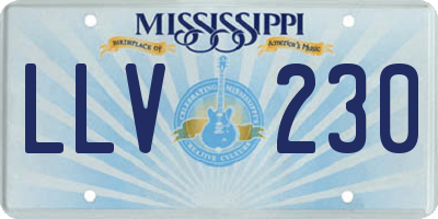 MS license plate LLV230