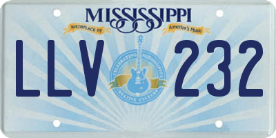 MS license plate LLV232