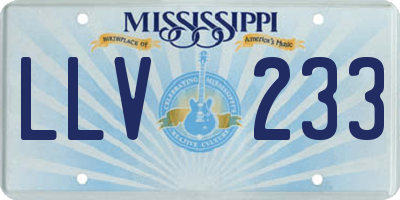 MS license plate LLV233