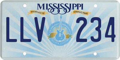 MS license plate LLV234