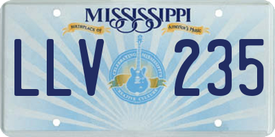 MS license plate LLV235
