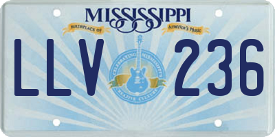 MS license plate LLV236