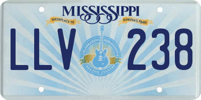 MS license plate LLV238