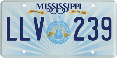 MS license plate LLV239