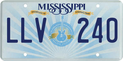 MS license plate LLV240
