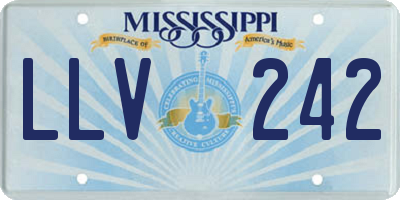 MS license plate LLV242
