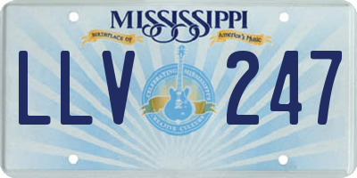 MS license plate LLV247