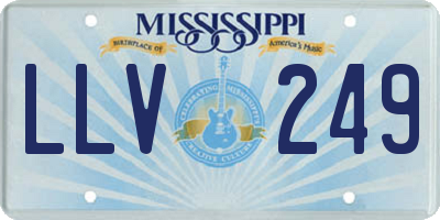 MS license plate LLV249