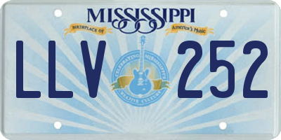 MS license plate LLV252