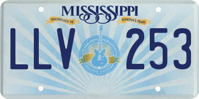 MS license plate LLV253