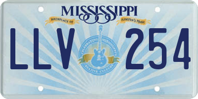 MS license plate LLV254