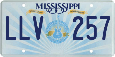 MS license plate LLV257