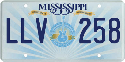 MS license plate LLV258