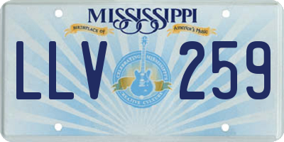 MS license plate LLV259