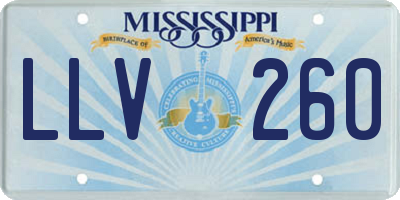 MS license plate LLV260
