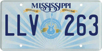 MS license plate LLV263