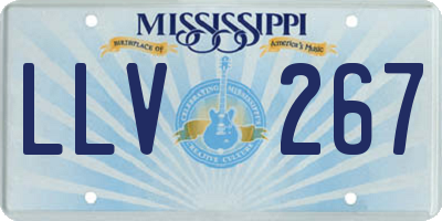 MS license plate LLV267
