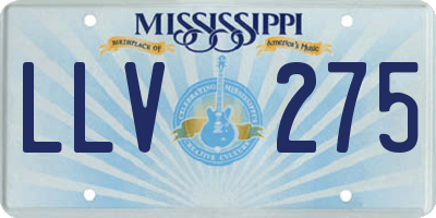 MS license plate LLV275