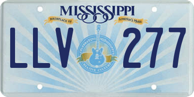 MS license plate LLV277