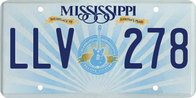 MS license plate LLV278