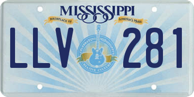 MS license plate LLV281