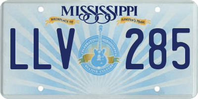 MS license plate LLV285
