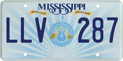 MS license plate LLV287