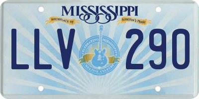MS license plate LLV290