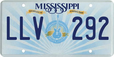 MS license plate LLV292