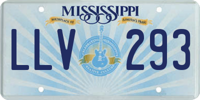 MS license plate LLV293